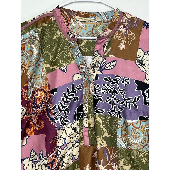 Soft Surroundings Women's Size Large Pink/Purple Alvadore Fluer Patchwork Tunic - Picture 7 of 8